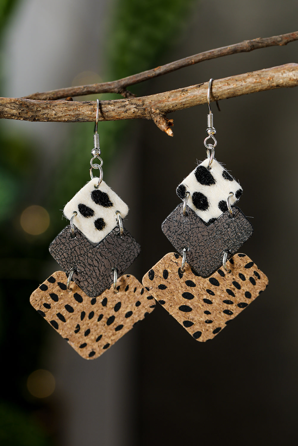 Color Block Drop Earrings