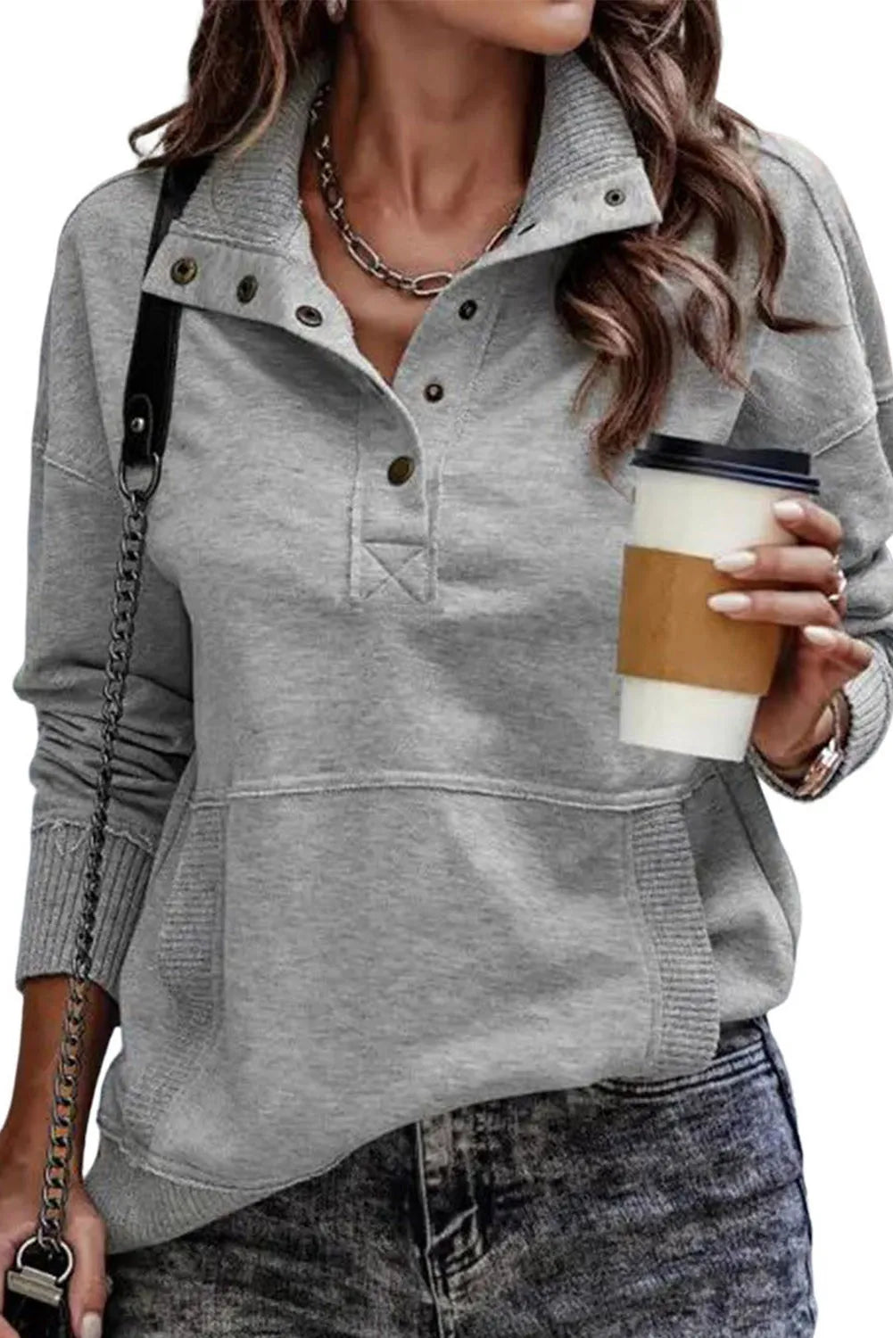 Ribbed Hem Sweatshirt
