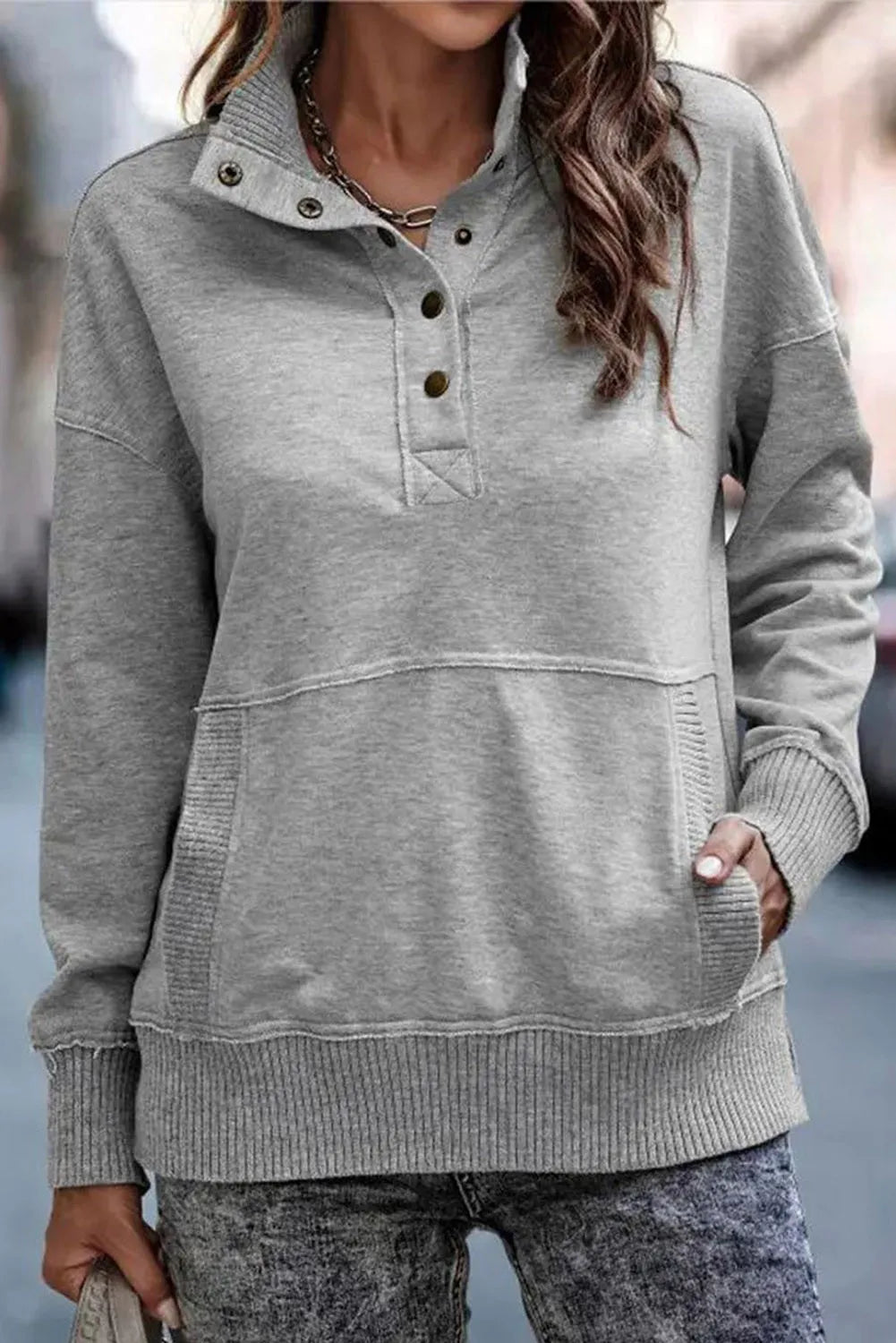 Ribbed Hem Sweatshirt