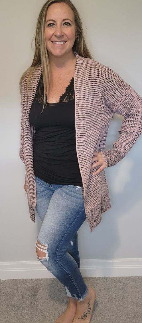 Long Knitted Open Front Cardigan