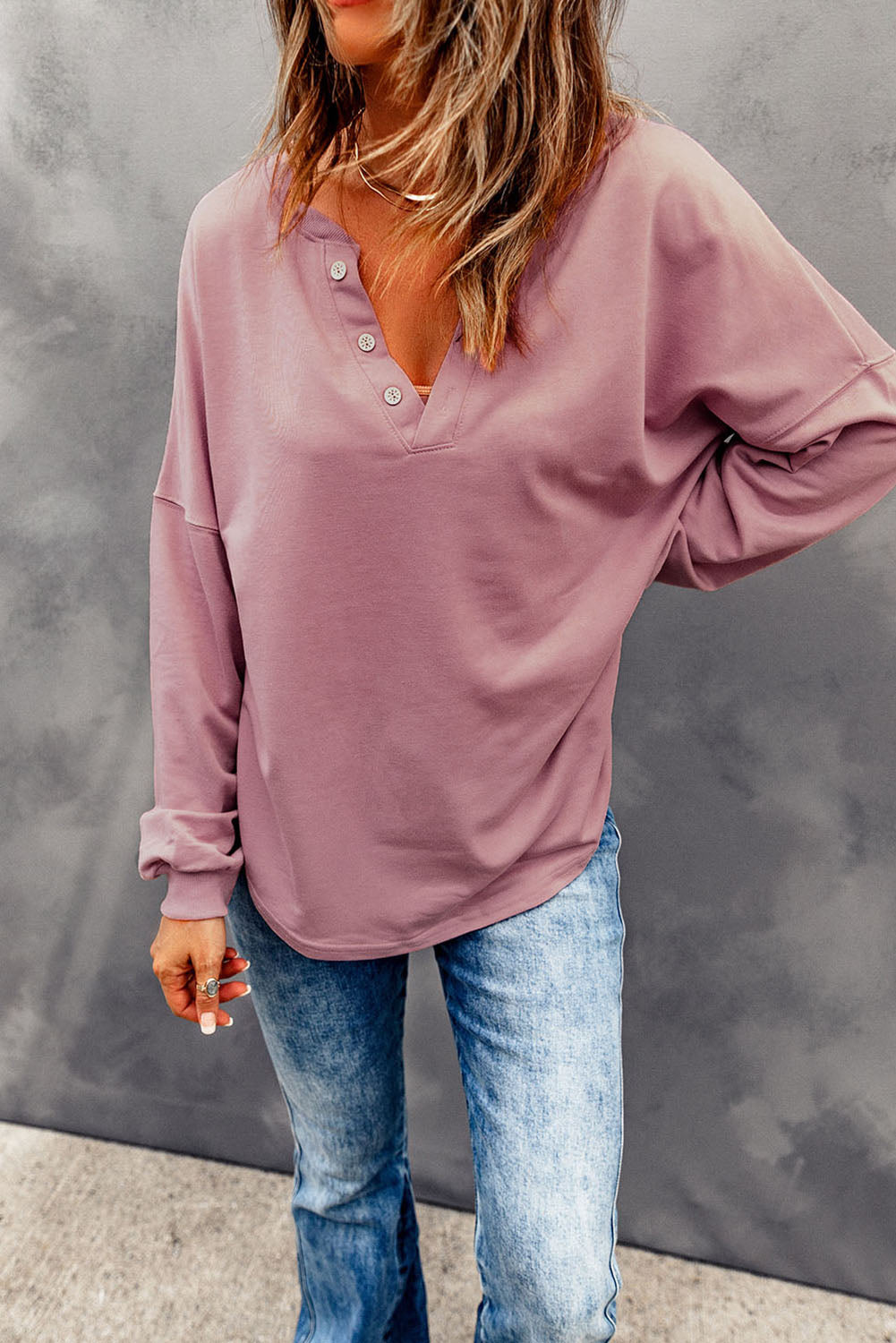Loose Fit V-Neck Top