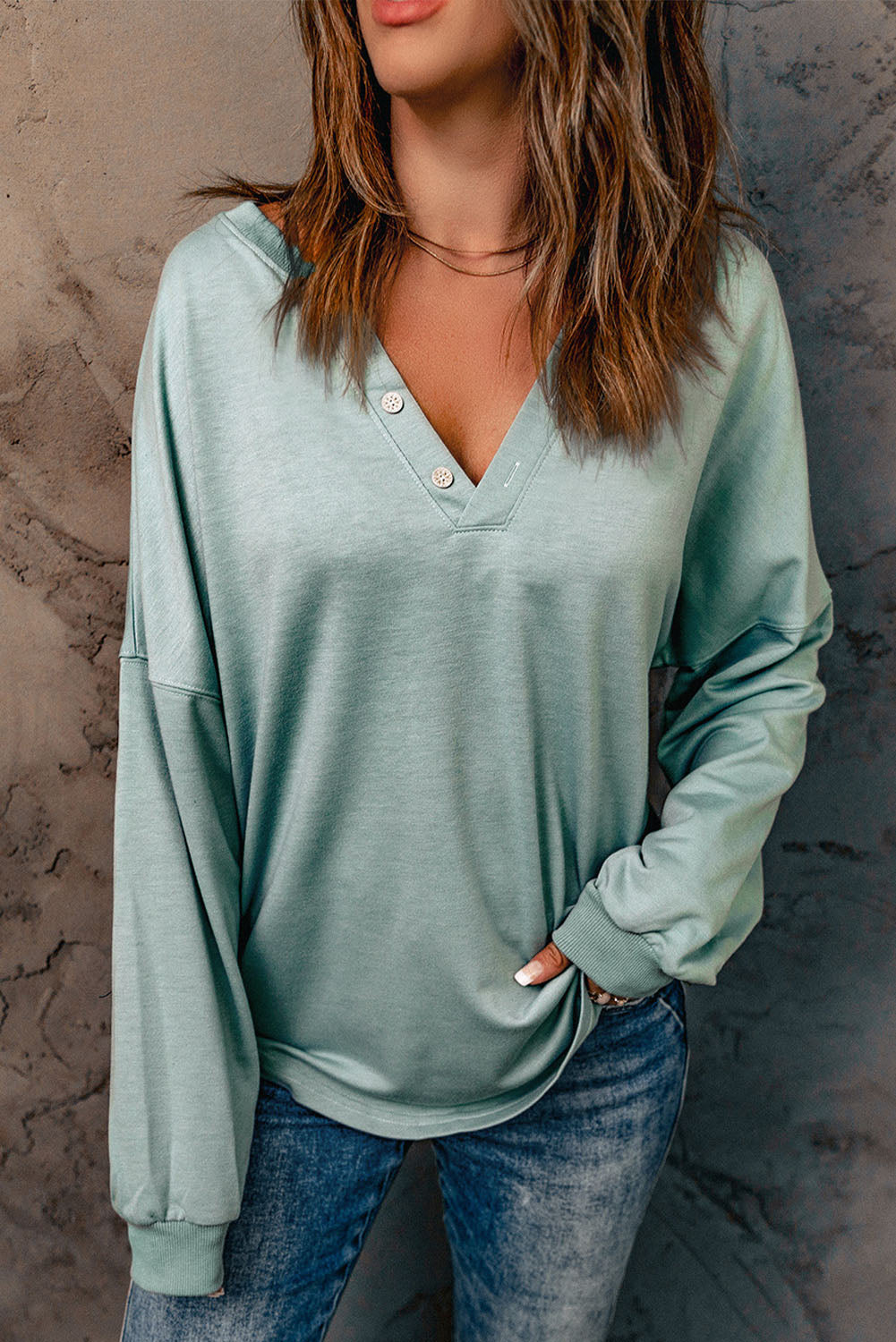 Loose Fit V-Neck Top