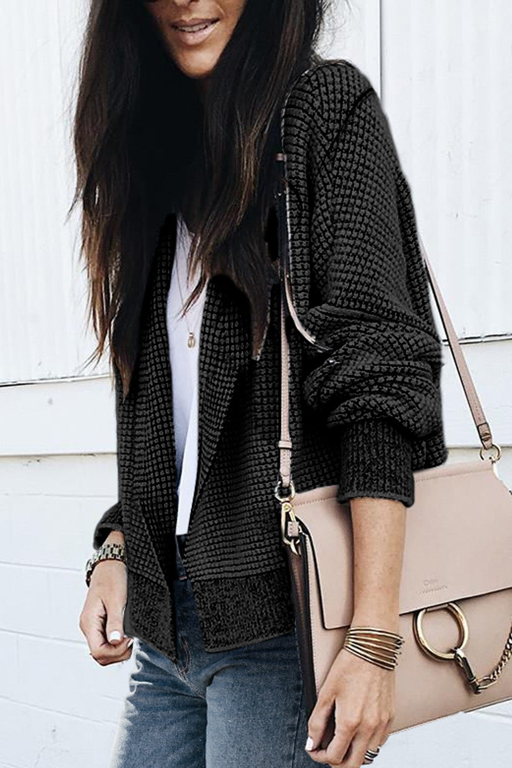 Chunky Waffle Knit Cardigan