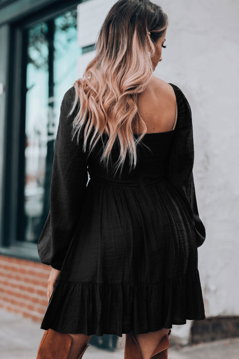 Puff Sleeve Mini Dress