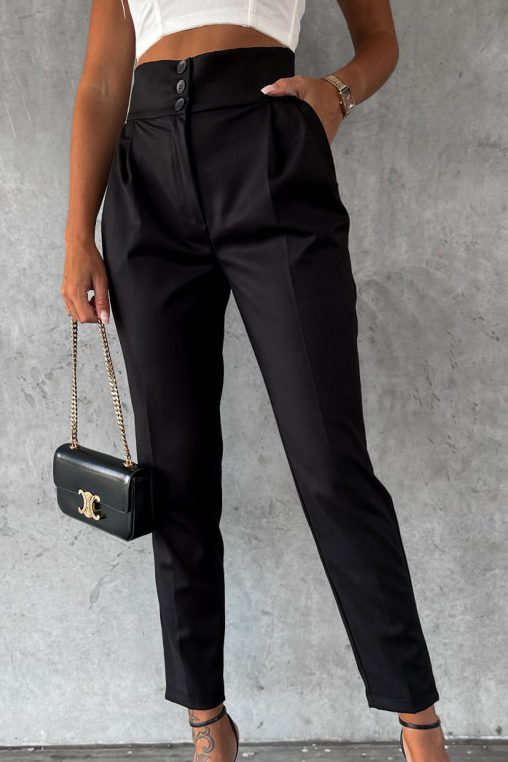 High Waist Tapered Pants