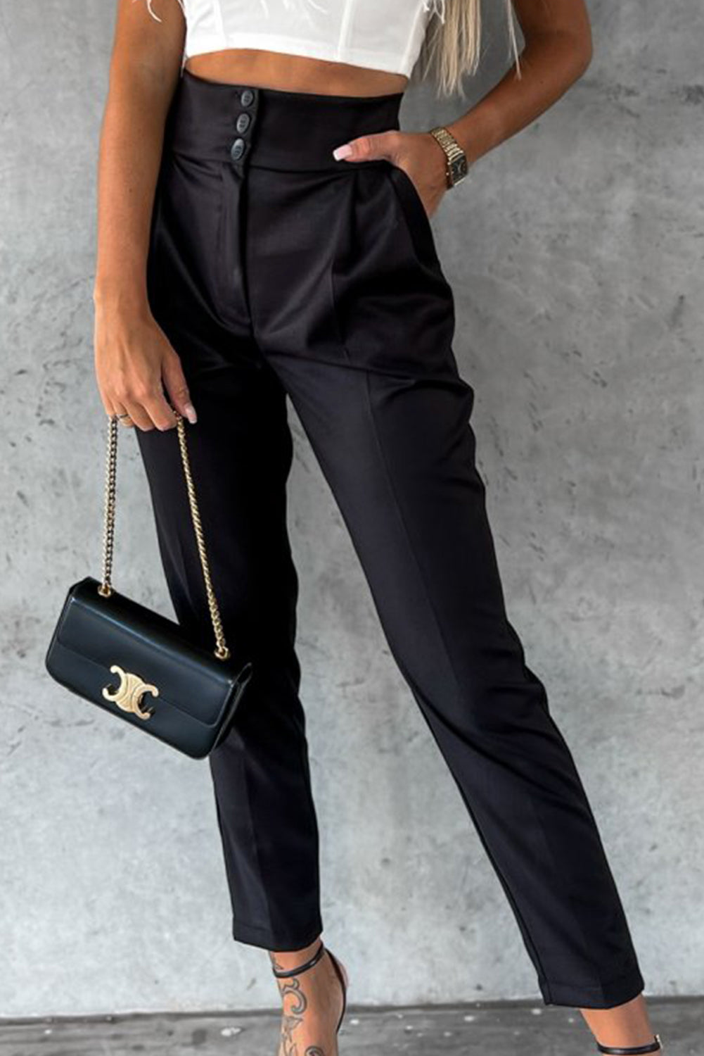 High Waist Tapered Pants
