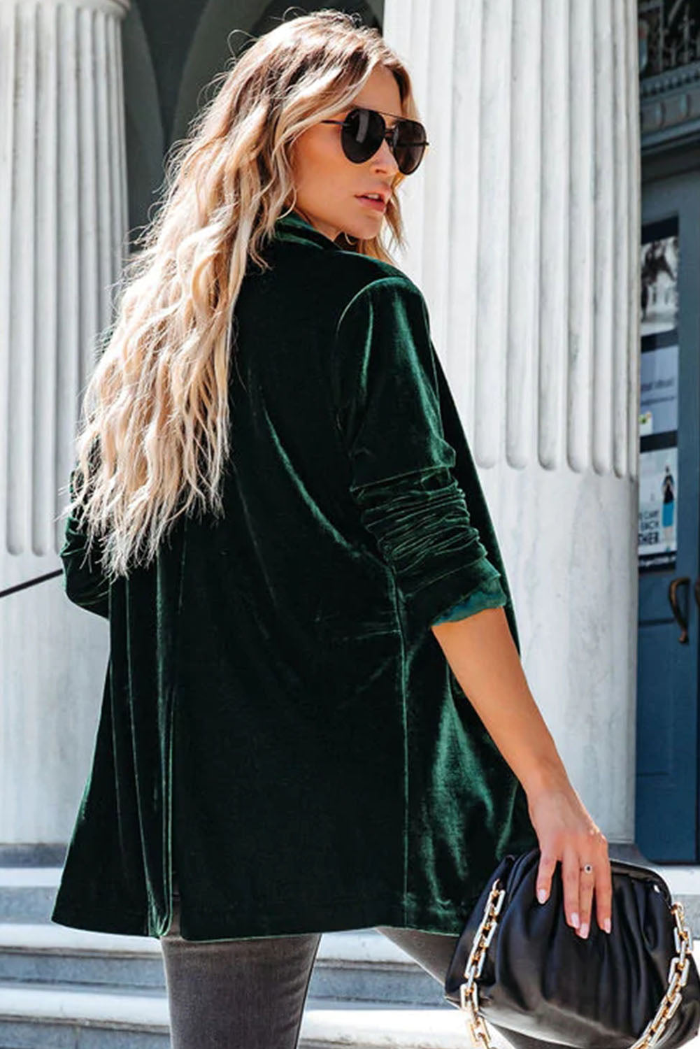 Green Velvet Blazer