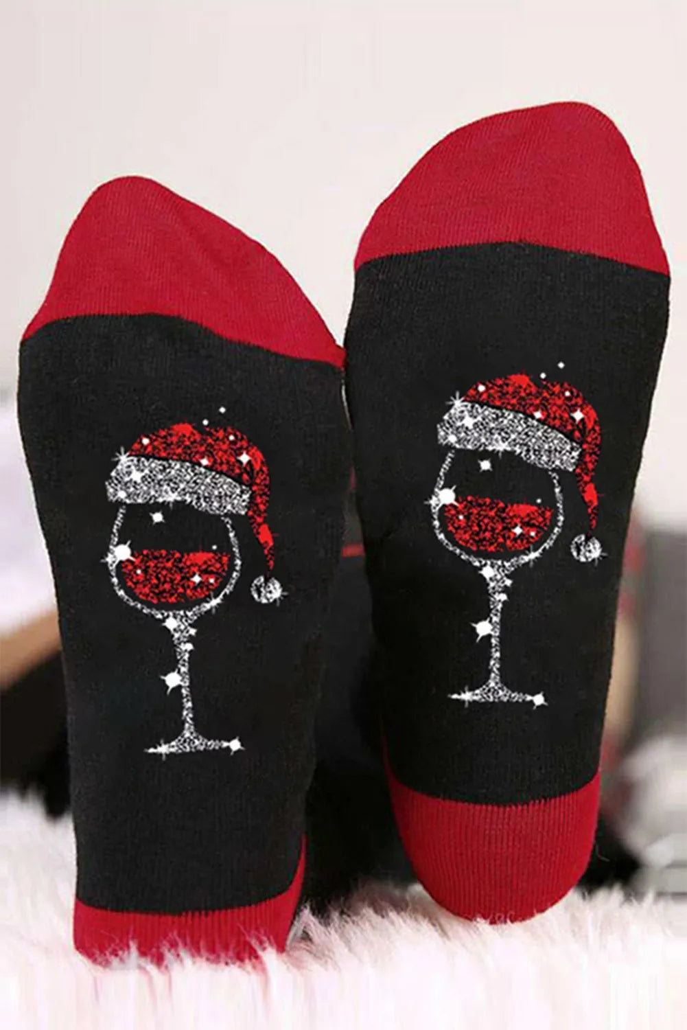 Christmas Wine Socks