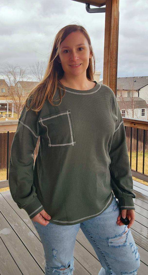 Exposed Seam Long Sleeve Top