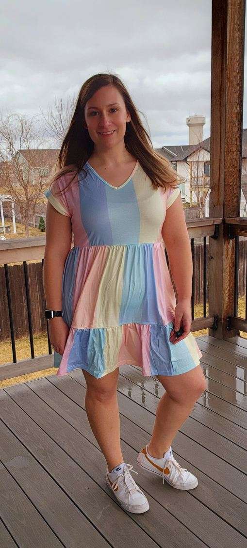 Pastel Striped Mini Dress