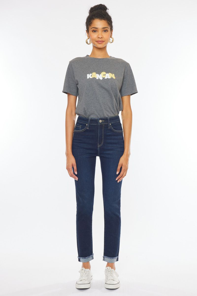 KanCan High Rise Cuff Hem Jeans