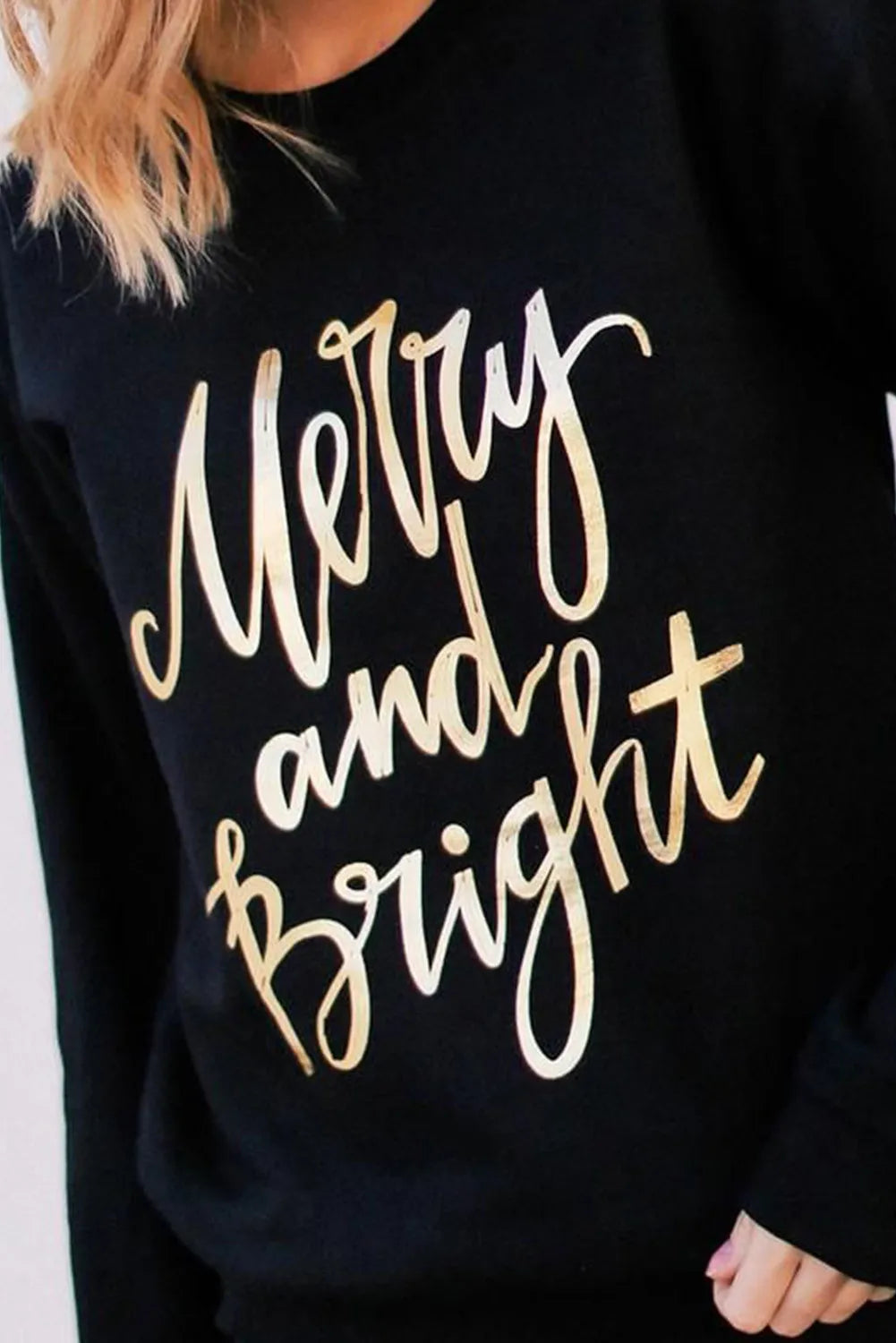 Merry and Bright Pullover in Black and Gold