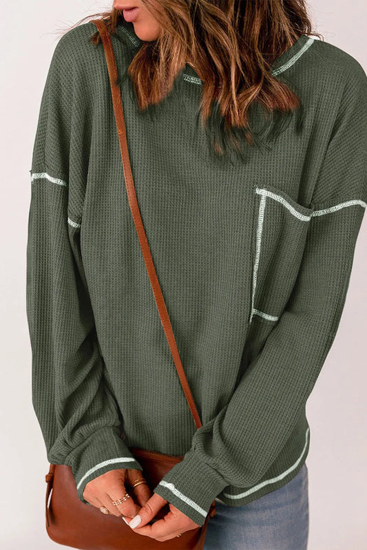 Exposed Seam Long Sleeve Top