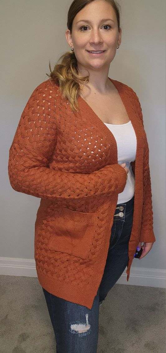 Open Front Woven Cardigan