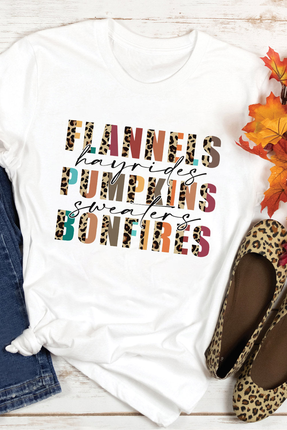 Flannels Pumpkins Bonfires Tee