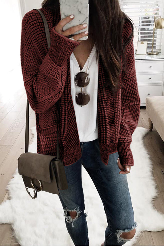 Chunky Waffle Knit Cardigan