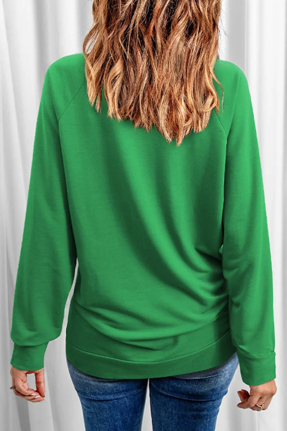 Merry and Bright Sequin Sweatshirt in Green