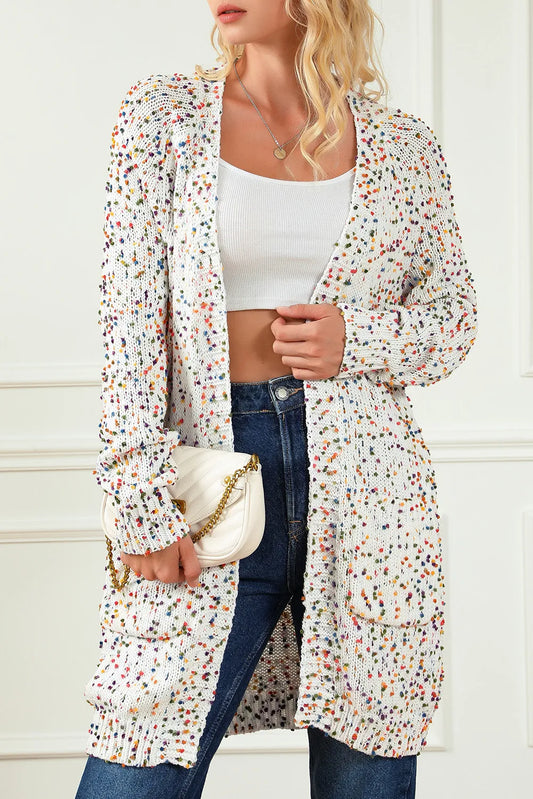 Rainbow Speckle Long Cardigan